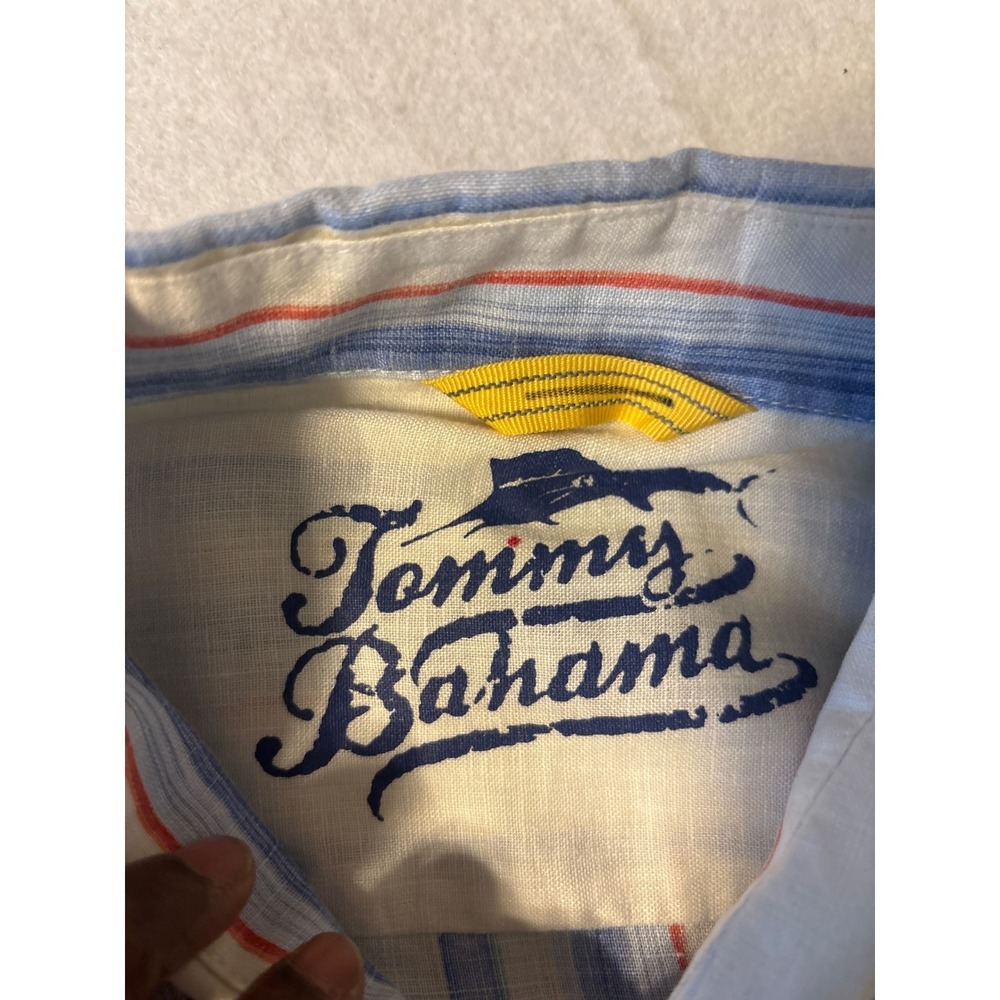 Tommy Bahama Relax Mens‎ XL Multicolor Striped 100 % Linen Button Down  shirt - Picture 12 of 16